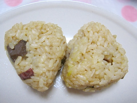 さつま芋と鶏肉のおこわおにぎり